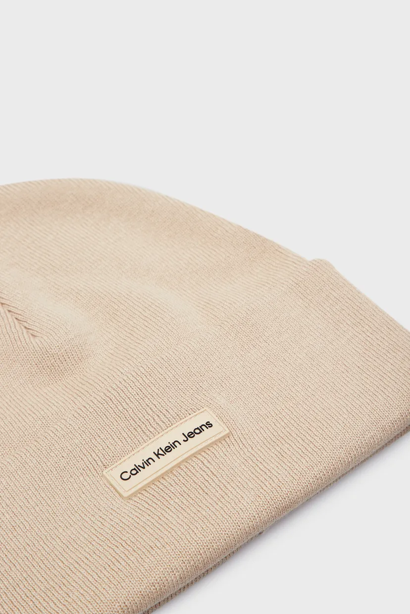 Мужская бежевая шапка INST PATCH BEANIE 3
