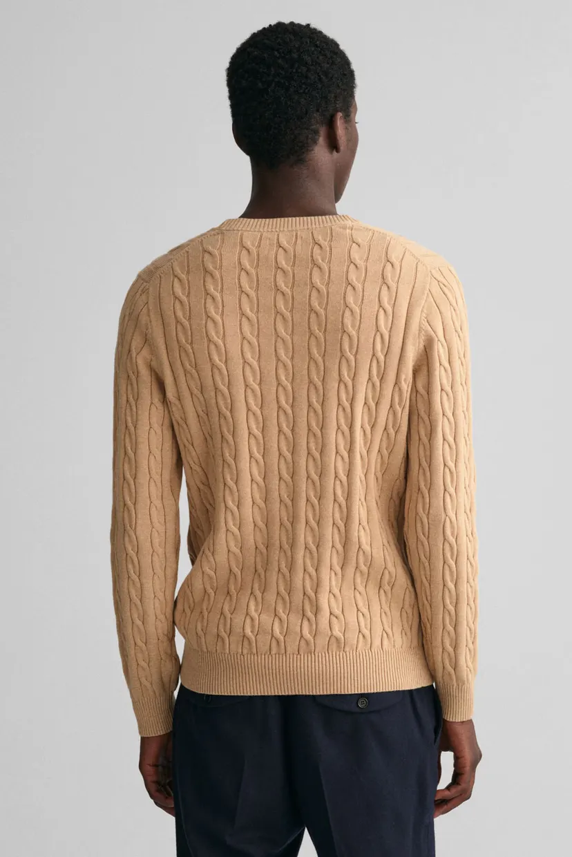 Мужской бежевый джемпер COTTON CABLE C-NECK 3