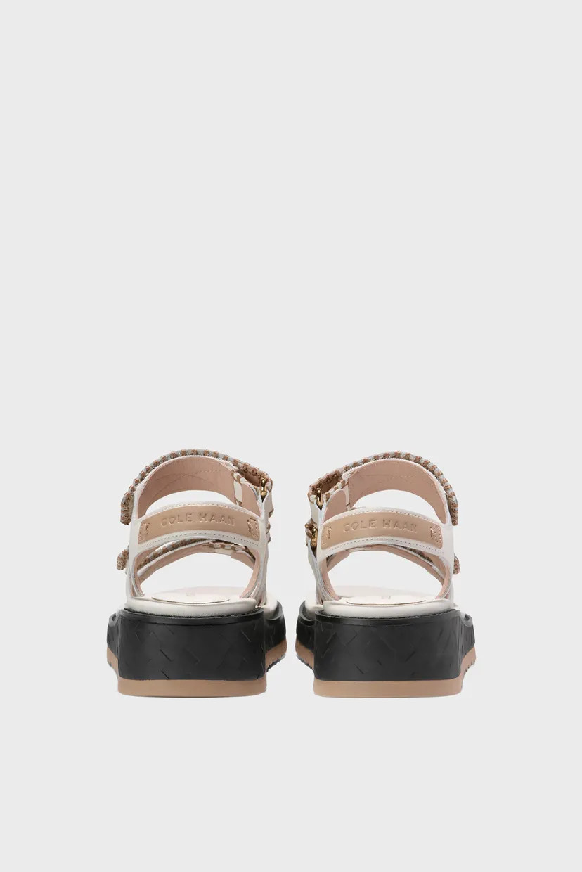 Женские белые кожаные сандалии Grandprø Daylin Wedge Triple 5