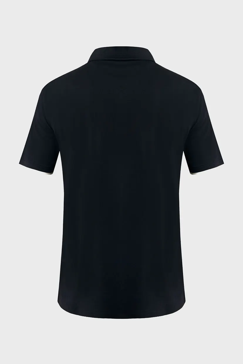 Чоловіче чорне поло Faux layered polo regular fit 6
