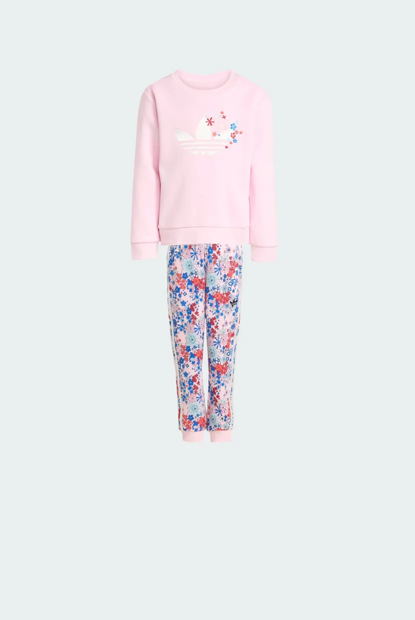 Детский розовый спортивный костюм (свитшот, брюки) adidas Originals x Liberty London CREW 8
