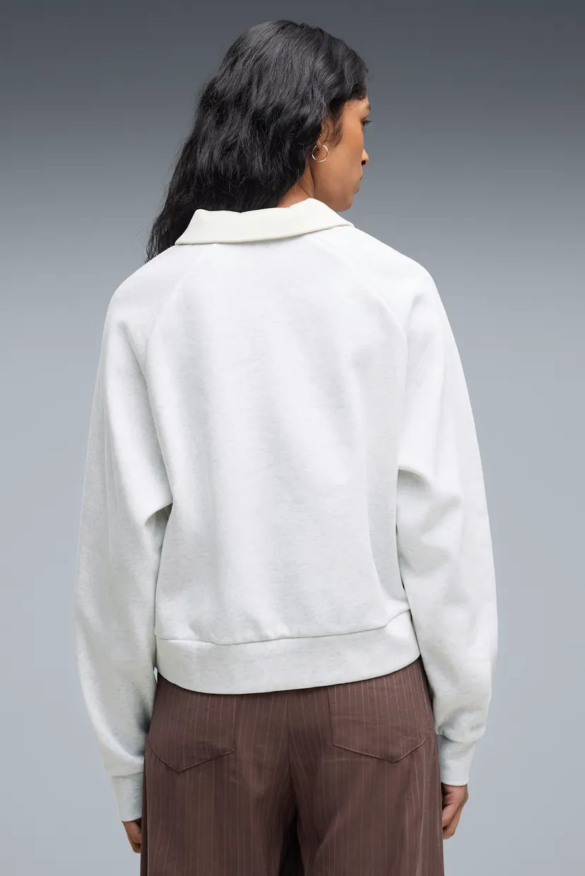 Женское белое поло PUMA Class Relaxed Long Sleeve Fleece Polo Women 3