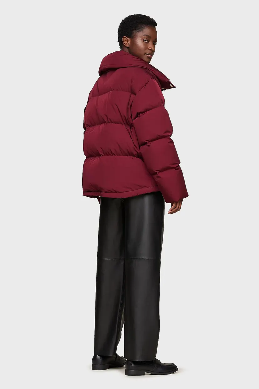 Жіночий бордовий пуховик GOLD BUTTON DOWN JACKET 3