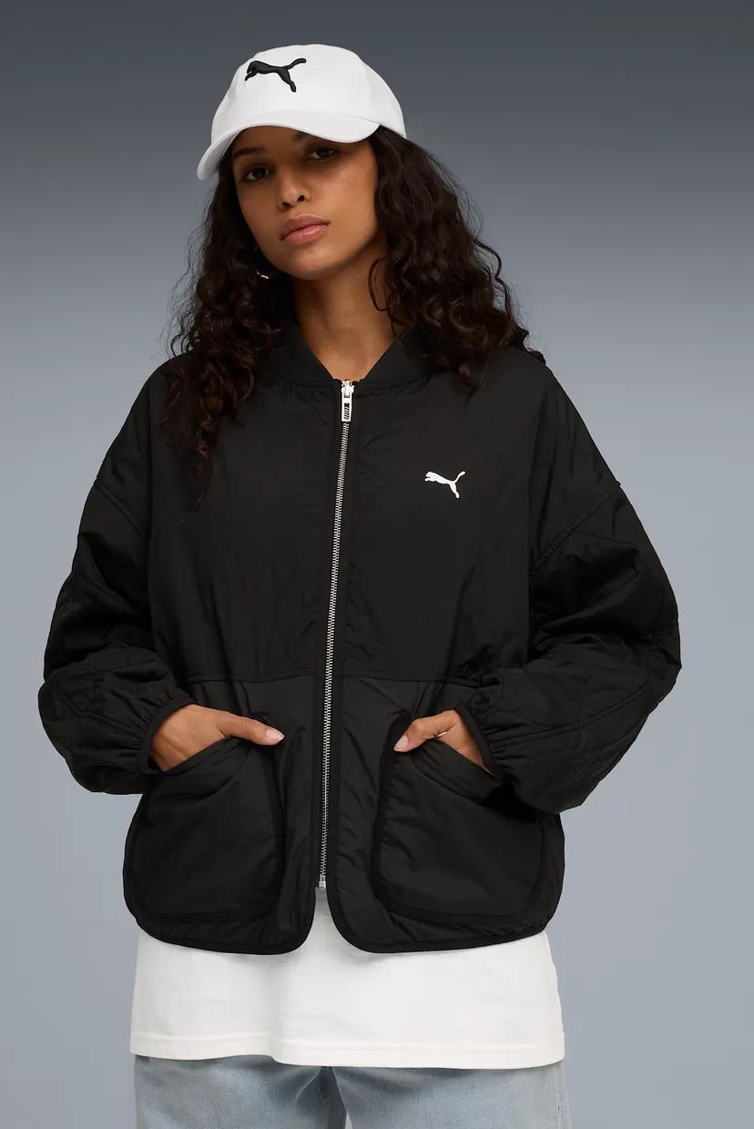 Жіночий чорний двосторонній бомбер Wardrobe Essentials Reversible