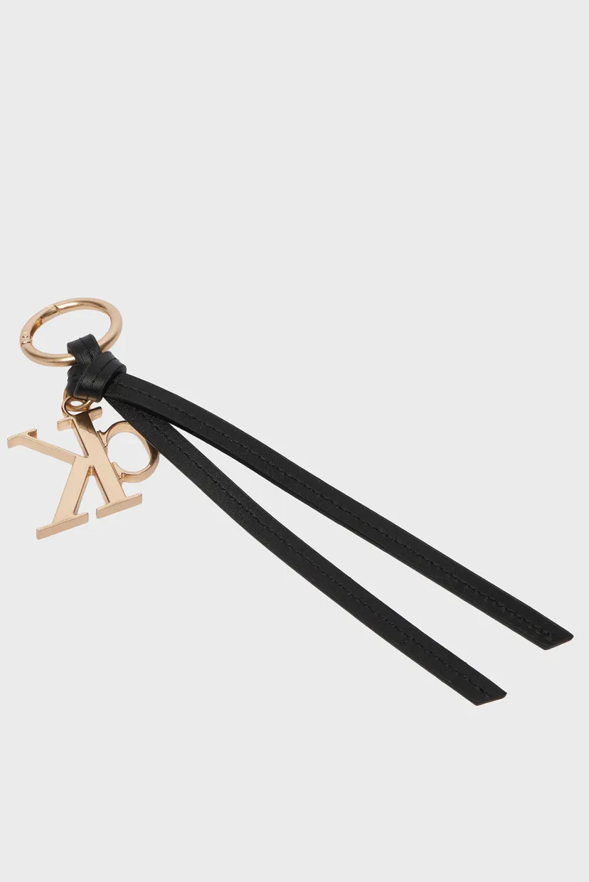 Жіночий чорний шкіряний брелок TASSLE BAG CHARM 3