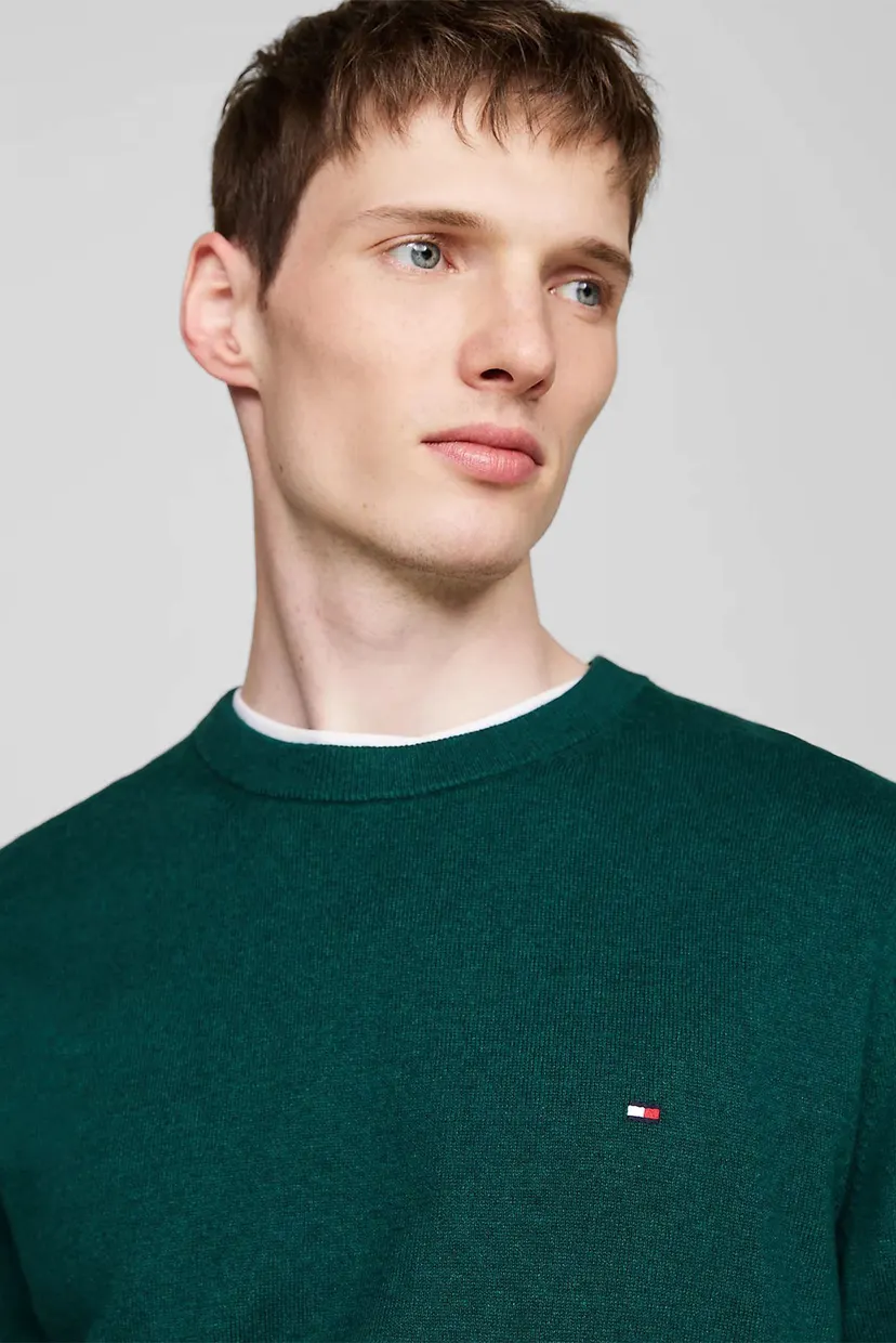 Чоловічий зелений джемпер PIMA ORG CTN CASHMERE CREW NECK 4