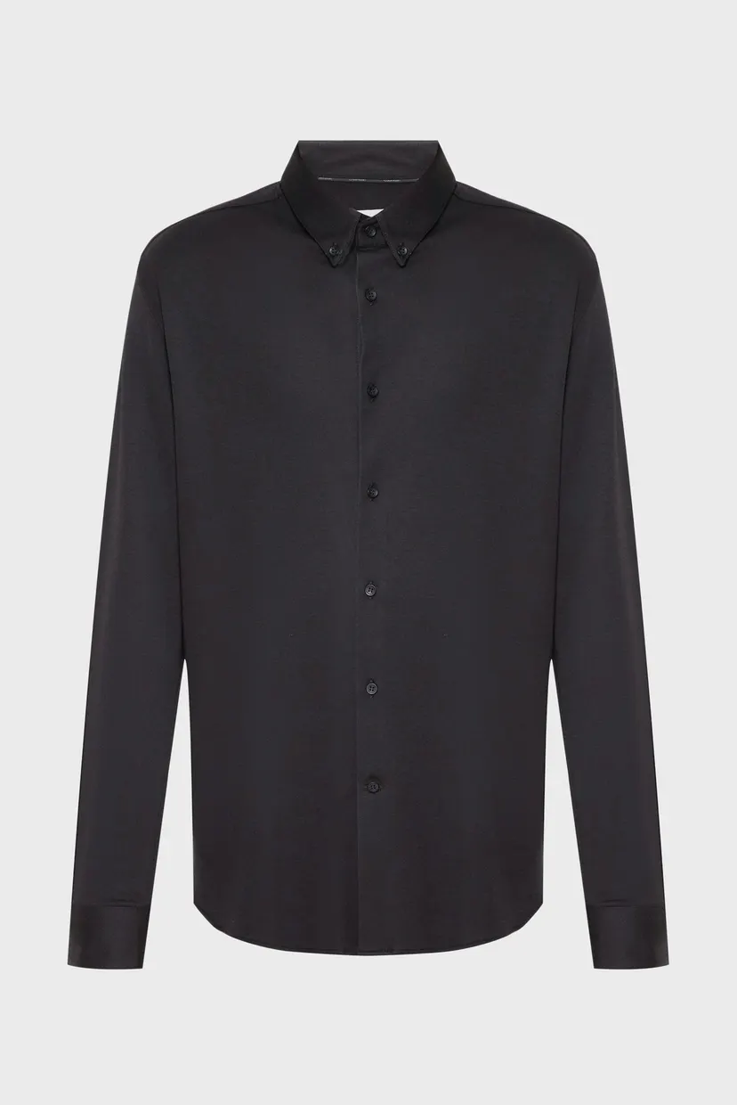 Мужская черная рубашка SMOOTH COTTON JERSEY SHIRT 6