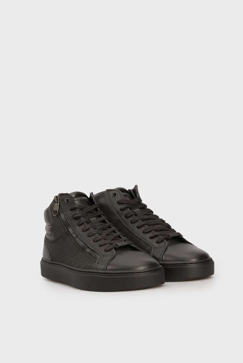 Чоловічі чорні кеди HIGH TOP LACE UP W/ ZIP MONO 3