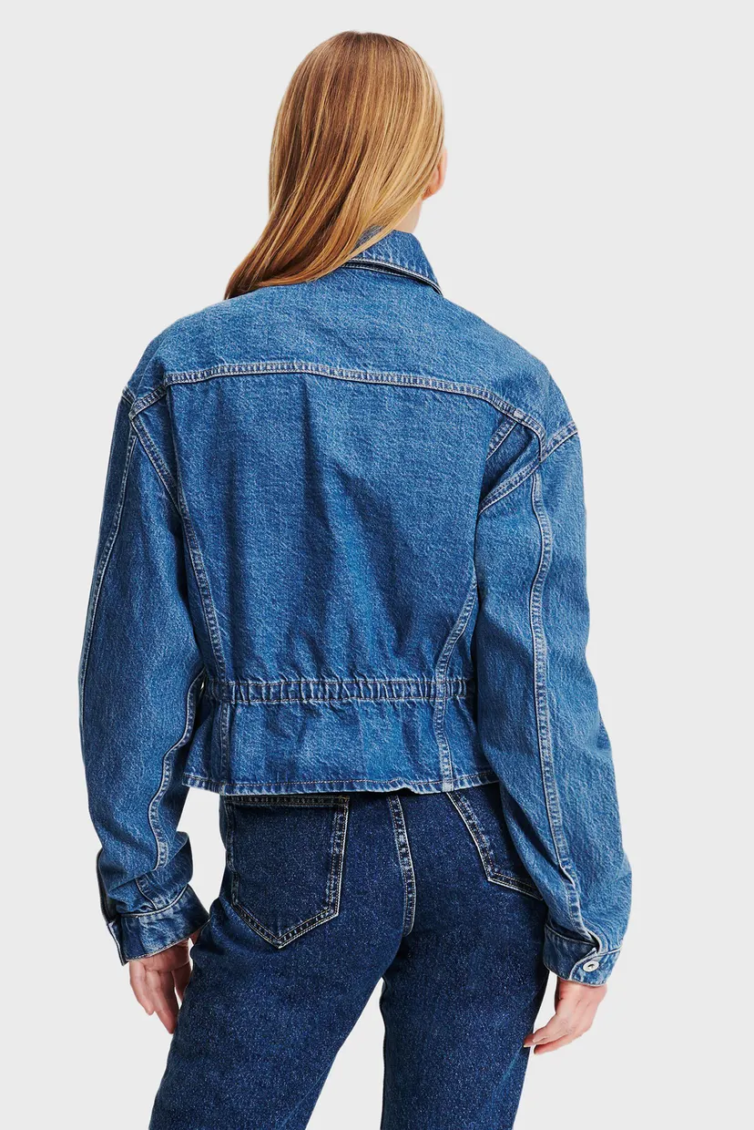 Женская синяя джинсовая куртка tied denim jacket 4