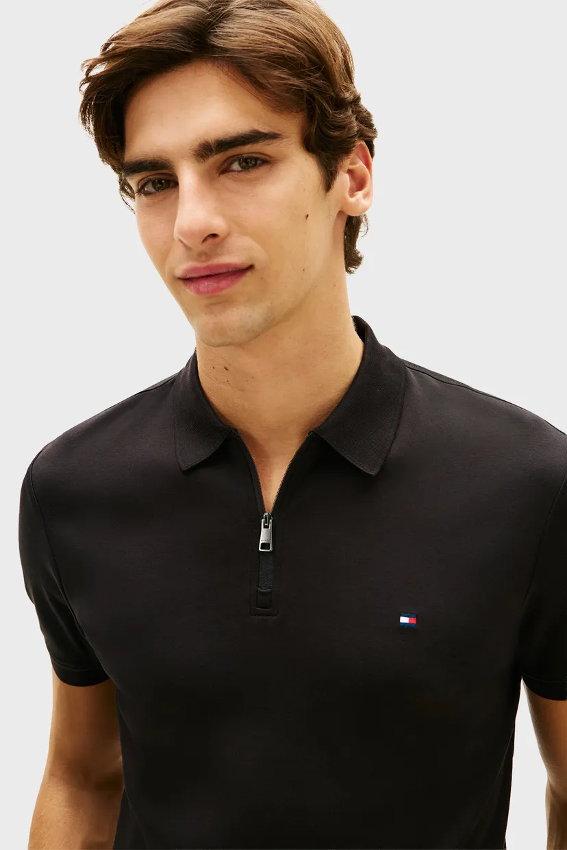 Чоловіче чорне поло INTERLOCK 4