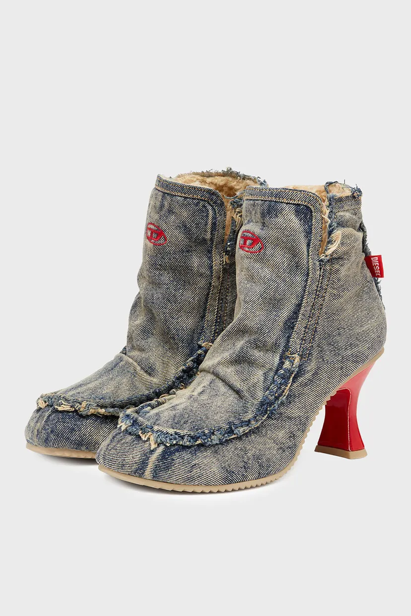Женские синие джинсовые ботильоны WOODSTOCK D-WOODSTOCK HEEL AB BOOTS 3