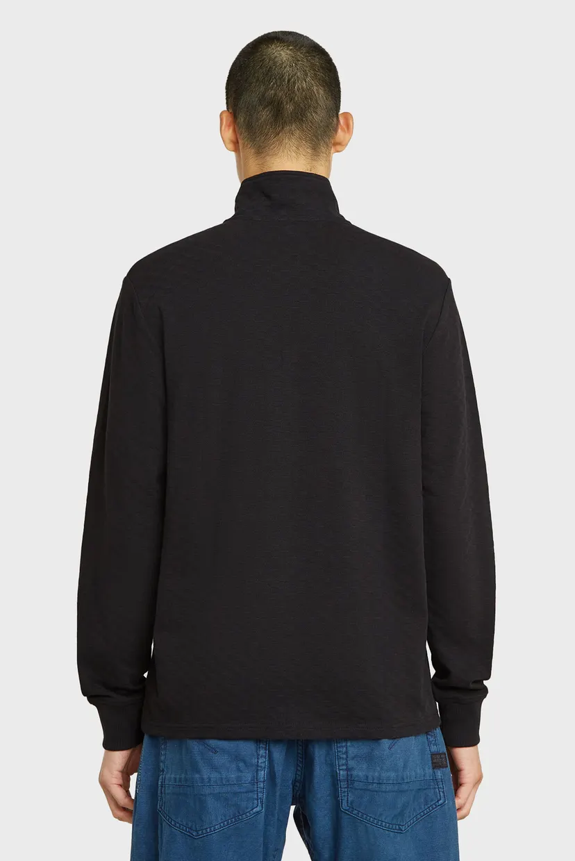 Чоловічий чорний лонгслів Checquard tweeter half zip 3