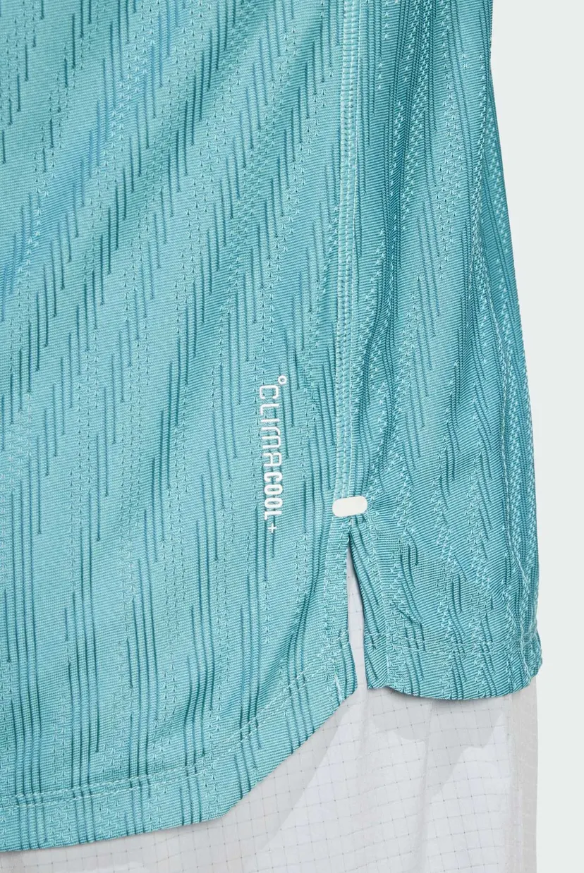 Мужская бирюзовая футболка в полоску Adi365 Running CLIMACOOL+ 5