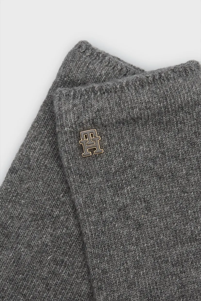 Женские серые перчатки TH MONOGRAM GLOVES 3