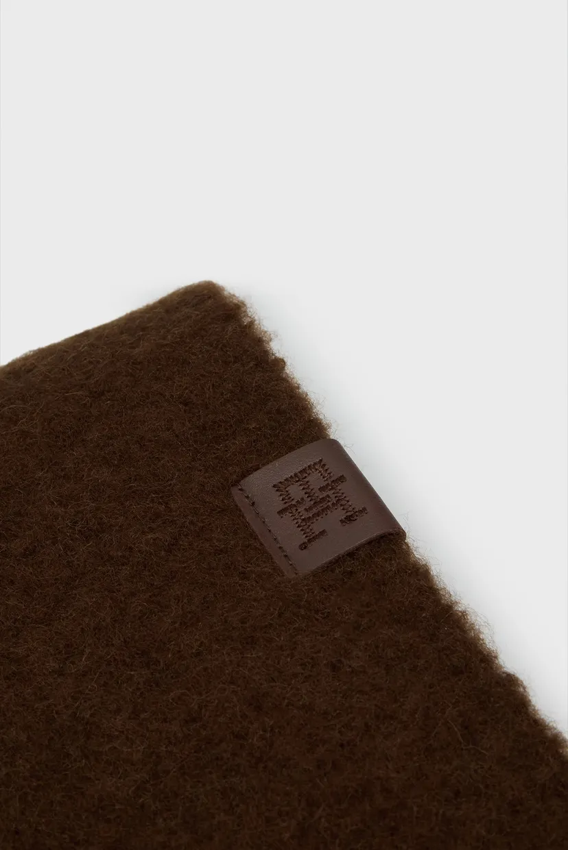 Жіночий темно-коричневий шарф TH FLUFFY SCARF 3