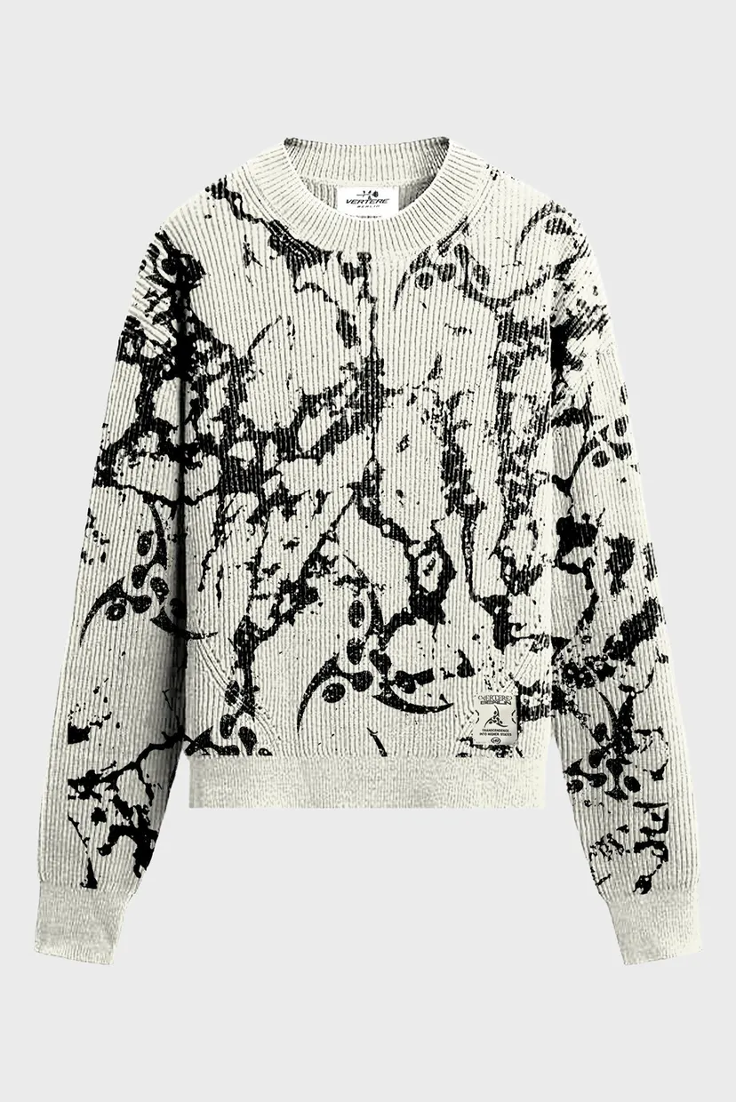 Білий джемпер з візерунком DELTA KNIT (унісекс) 6