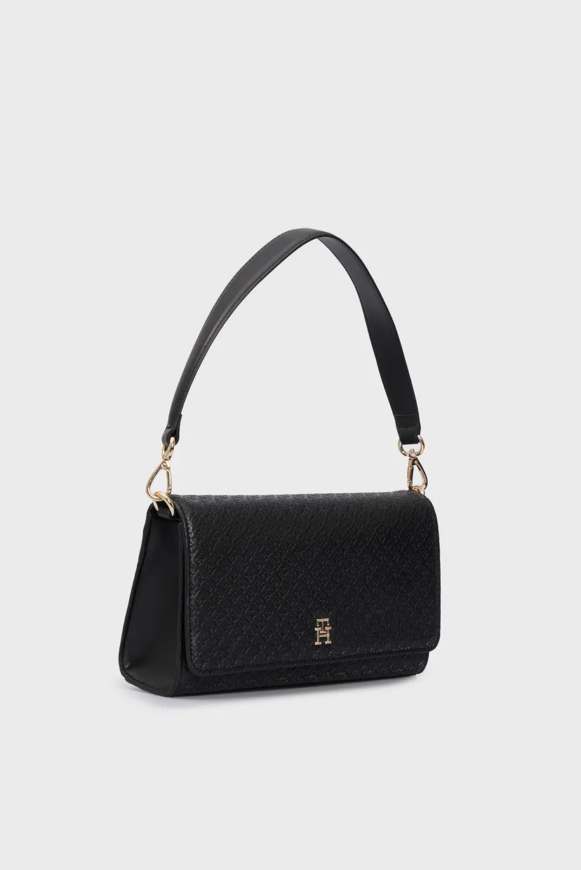 Жіноча чорна сумка з візерунком TH ETERNITY SHOULDER BAG MONO 3