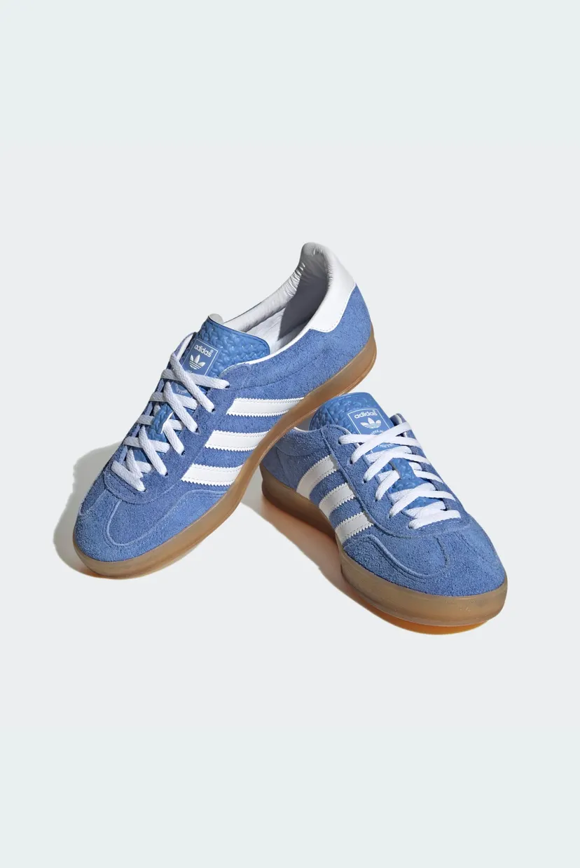 Женские синие замшевые сникерсы Gazelle Indoor 4