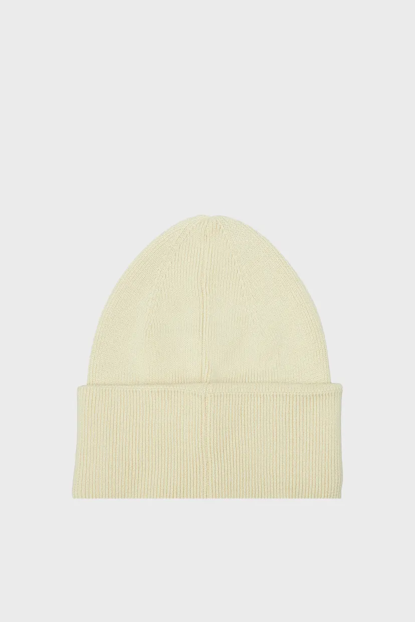 Чоловіча біла шапка FINE COTTON RIB BEANIE 3