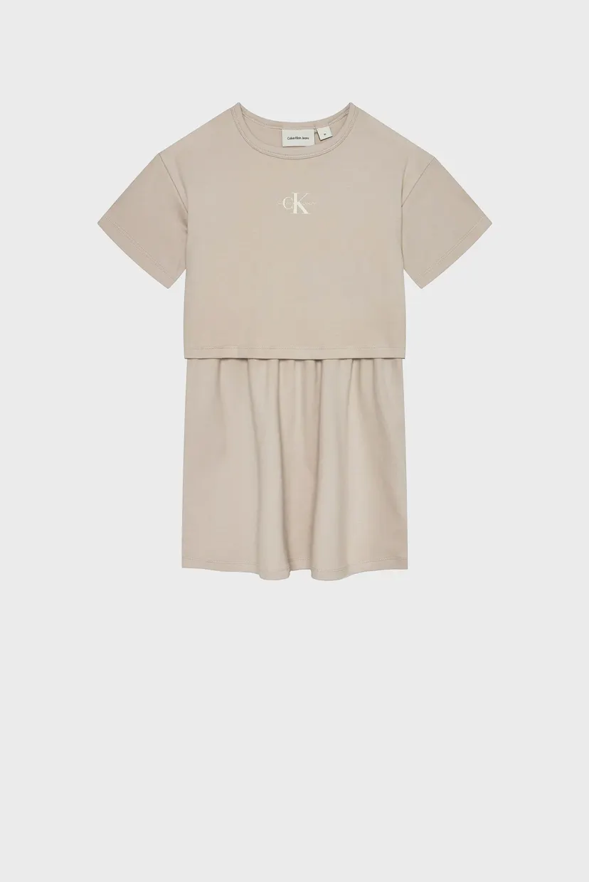 Детское бежевое платье LAYERED T-SHIRT SS DRESS 5