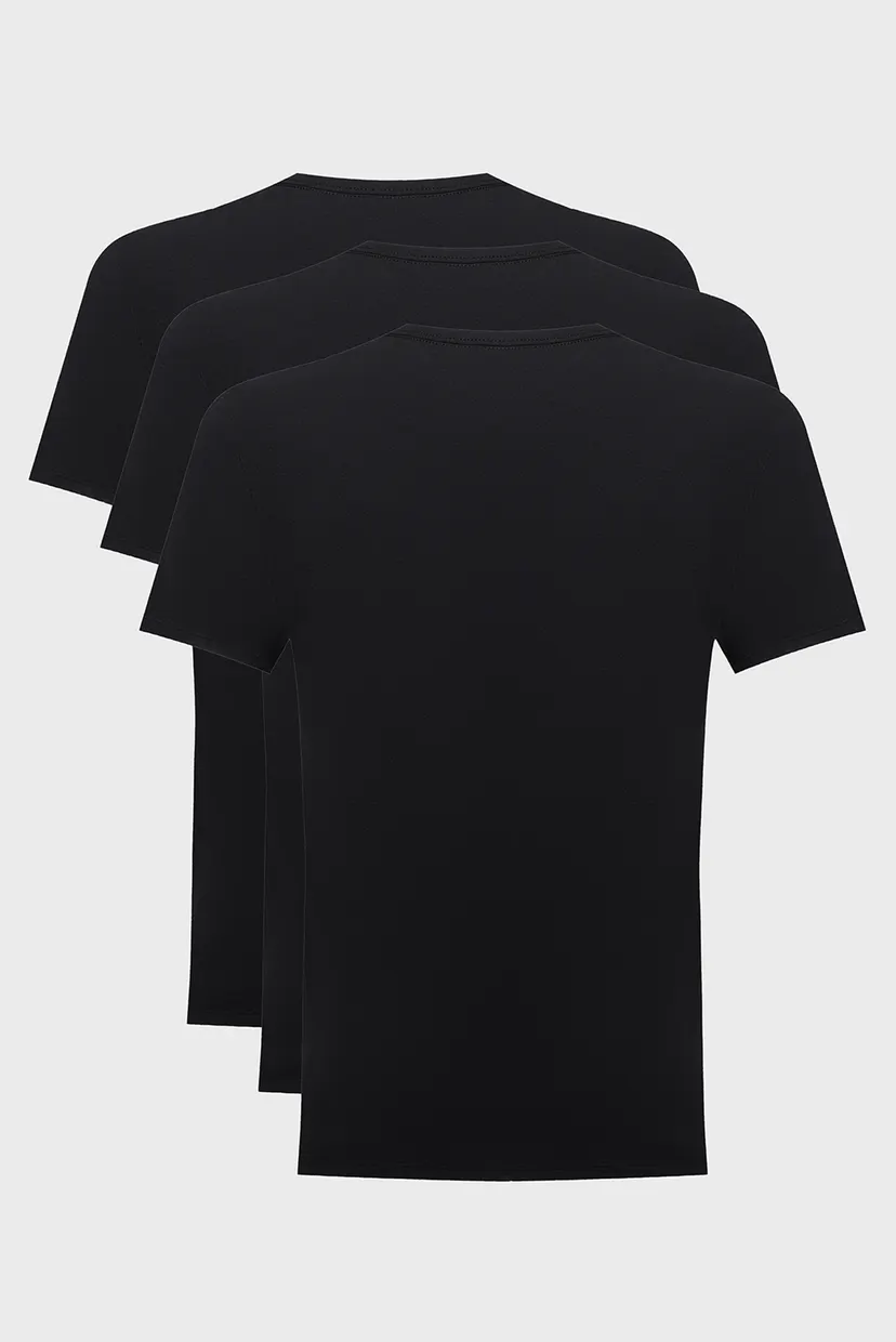 Чоловіча чорна футболка (3 шт) CREW NECK 7
