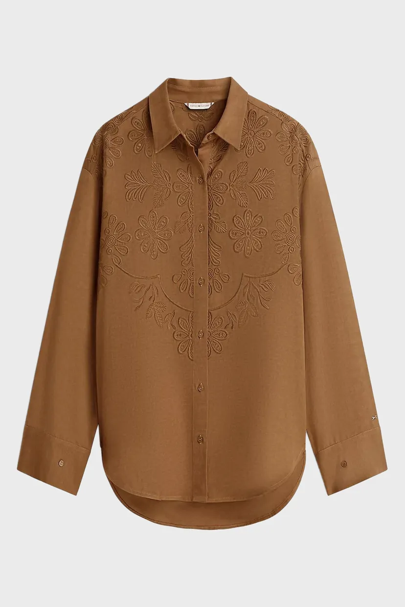 Жіноча коричнева блуза EMBROIDERY MODERN 6