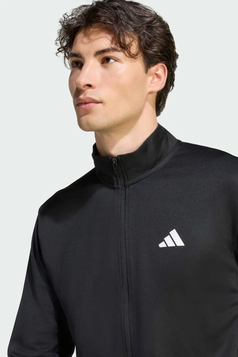 Мужская черная спортивная кофта WORKOUT ESSENTIALS ALL-SET 3-STRIPES KNIT 4