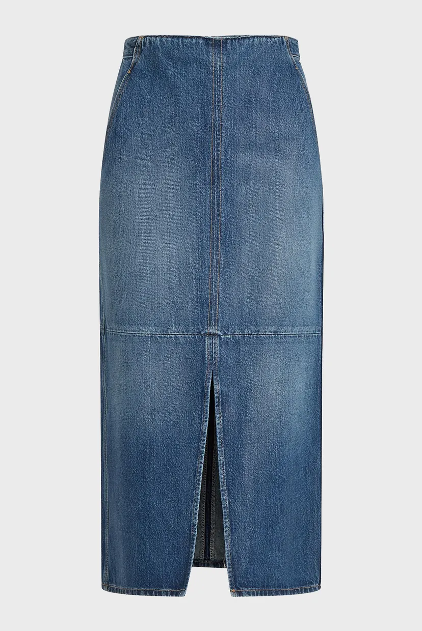 Жіноча синя джинсова спідниця DNM MIDI SKIRT HW BETH CTD 4