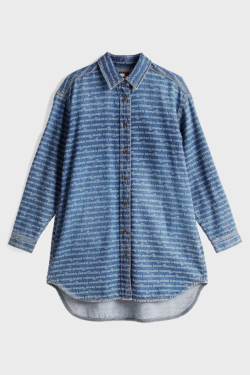 Женское синее джинсовое платье с узором RELAXED SHIRT DRESS 5