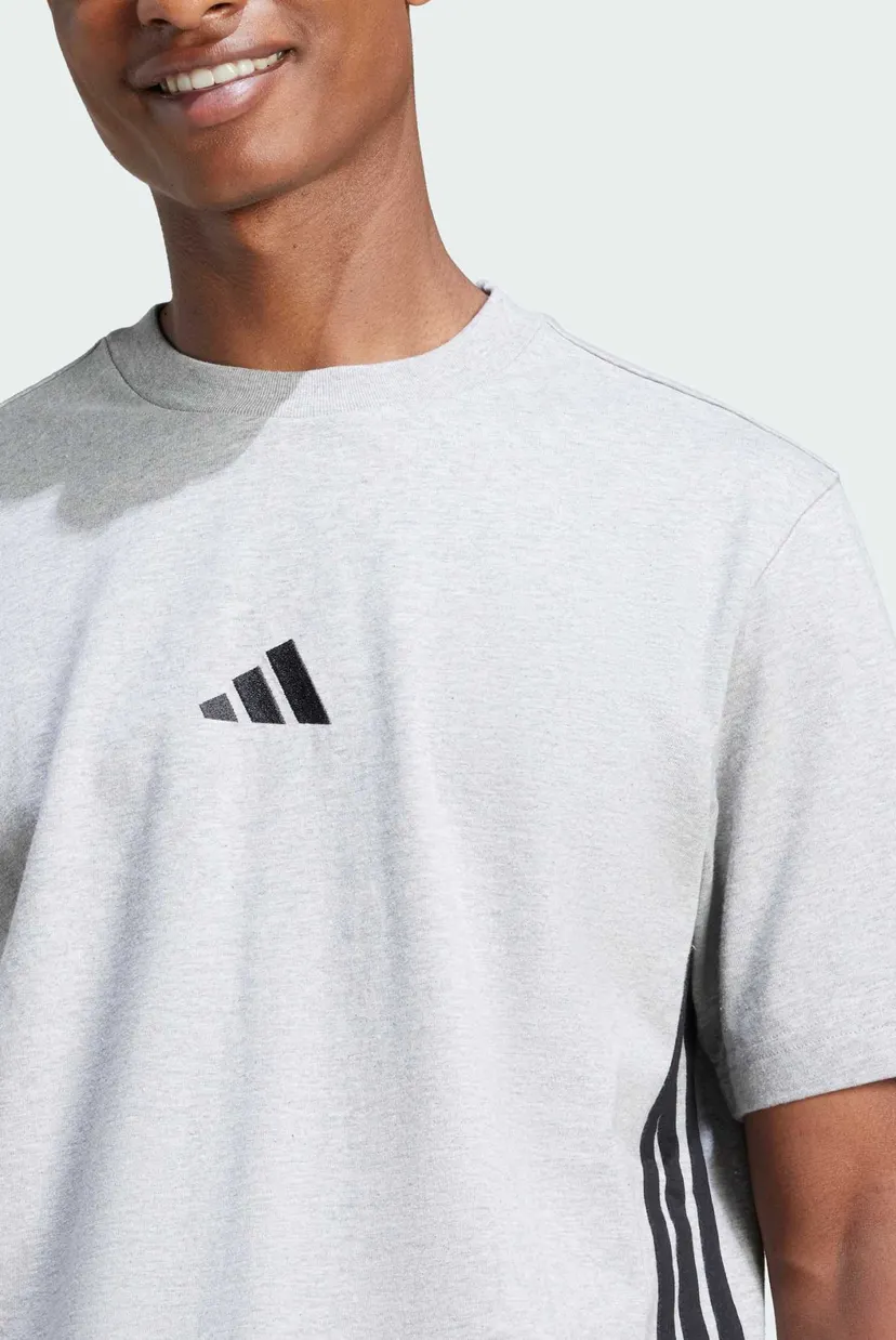 Чоловіча світло-сіра футболка Essentials 3-Stripes Single Jersey 4