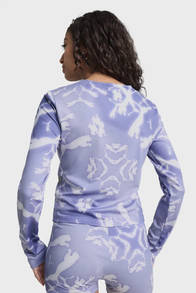Жіночий бузковий лонгслів з візерунком DARE TO Long Sleeve Tee Women 3