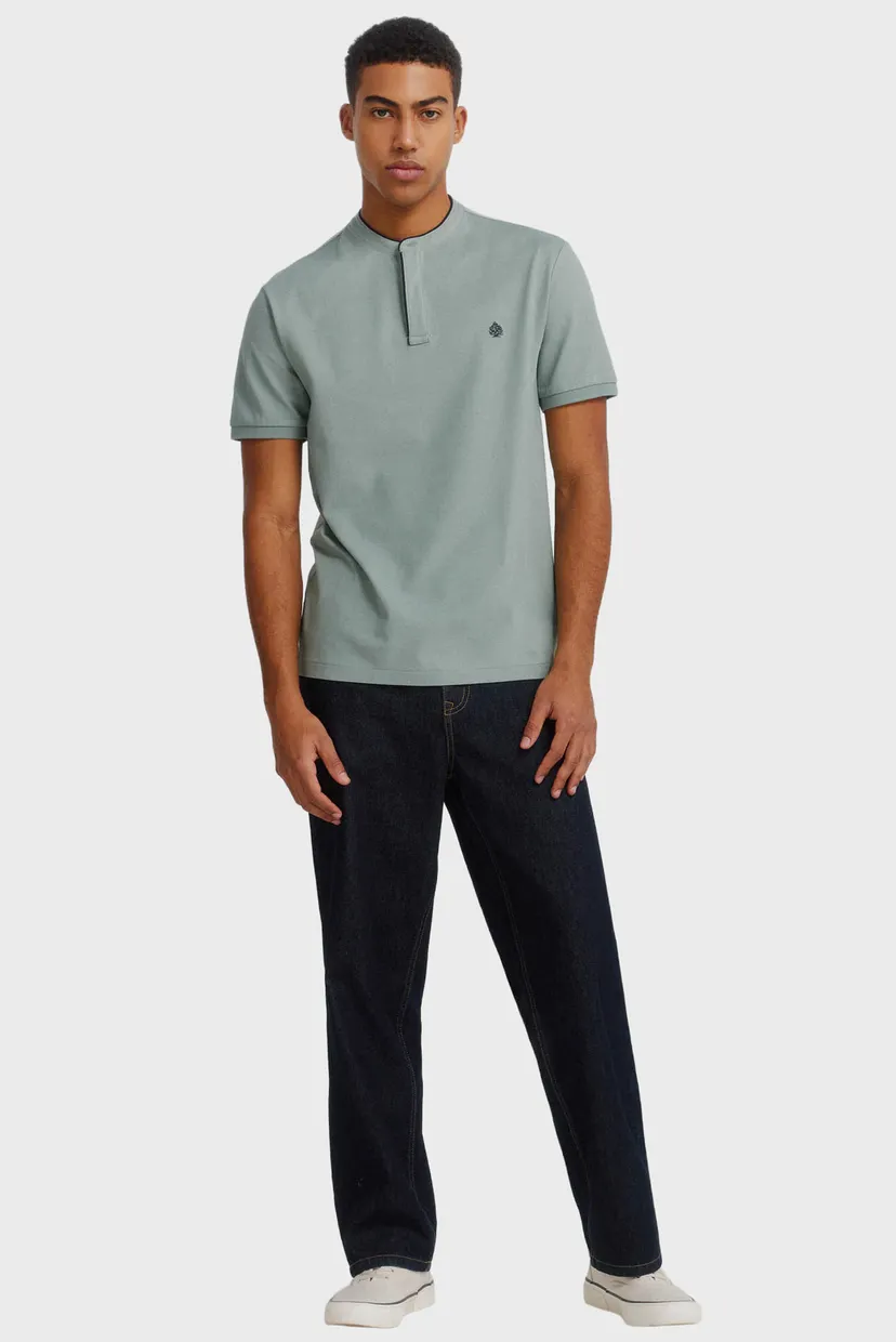 Мужское мятное поло slim fit 4