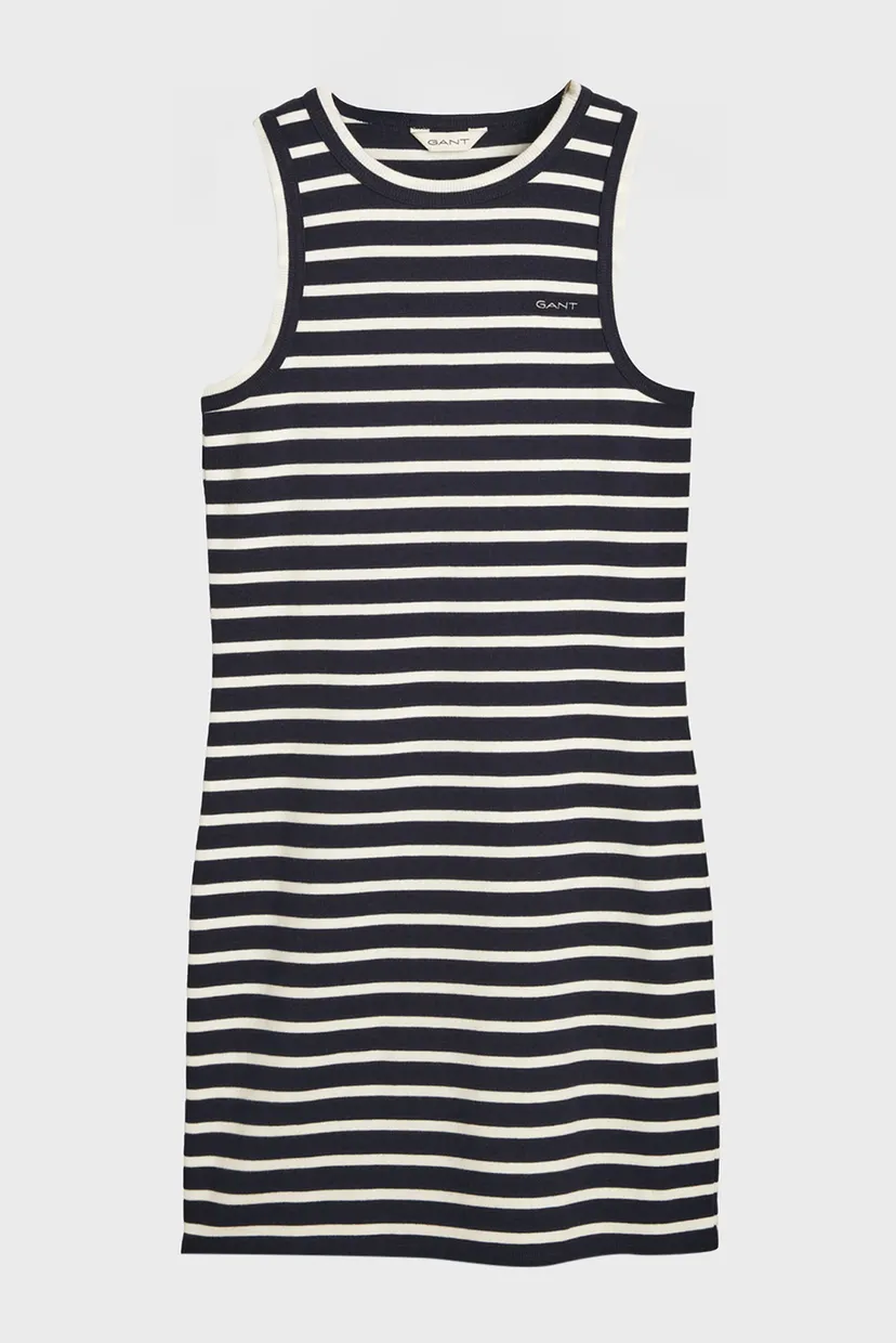 Женское темно-синее платье в полоску STRIPED TANK JERSEY DRESS 5