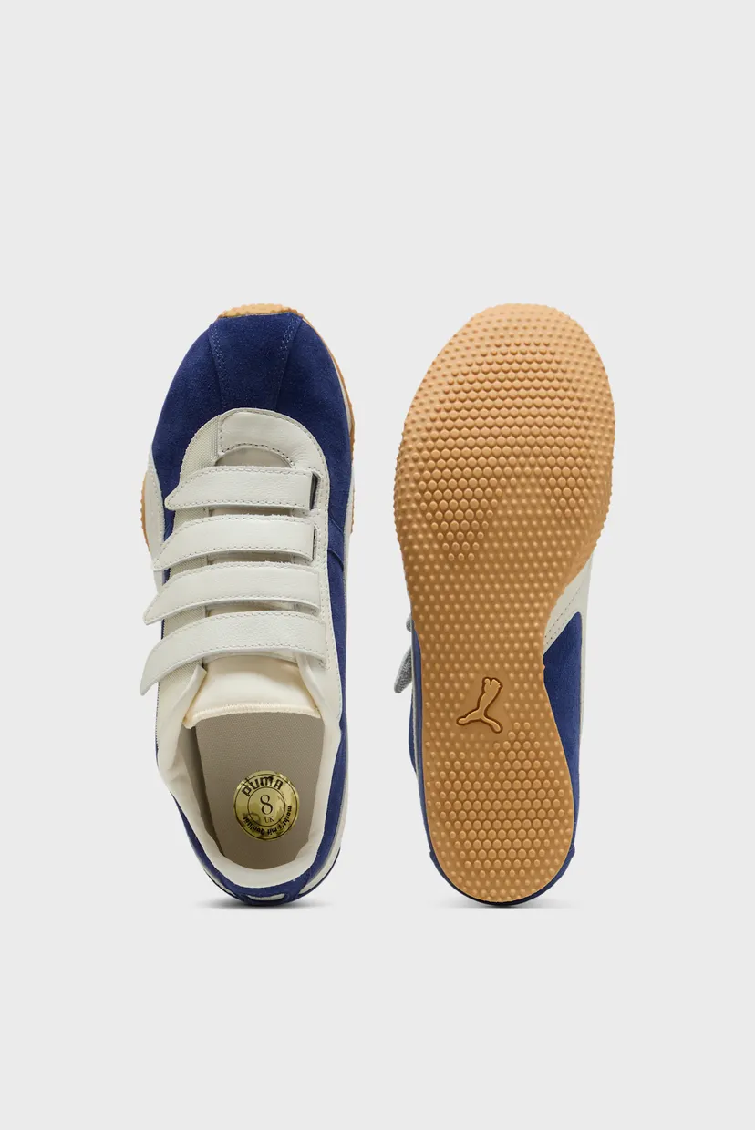Синие кожаные кроссовки H-Street Strap Sneakers Unisex 3