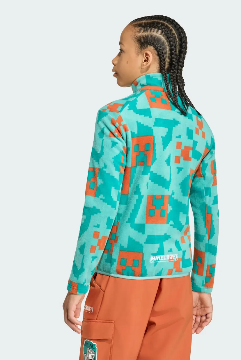 Детская бирюзовая спортивная кофта с узором Adidas Minecraft Terrex CLIMAWARM Full-zip Fleece 5