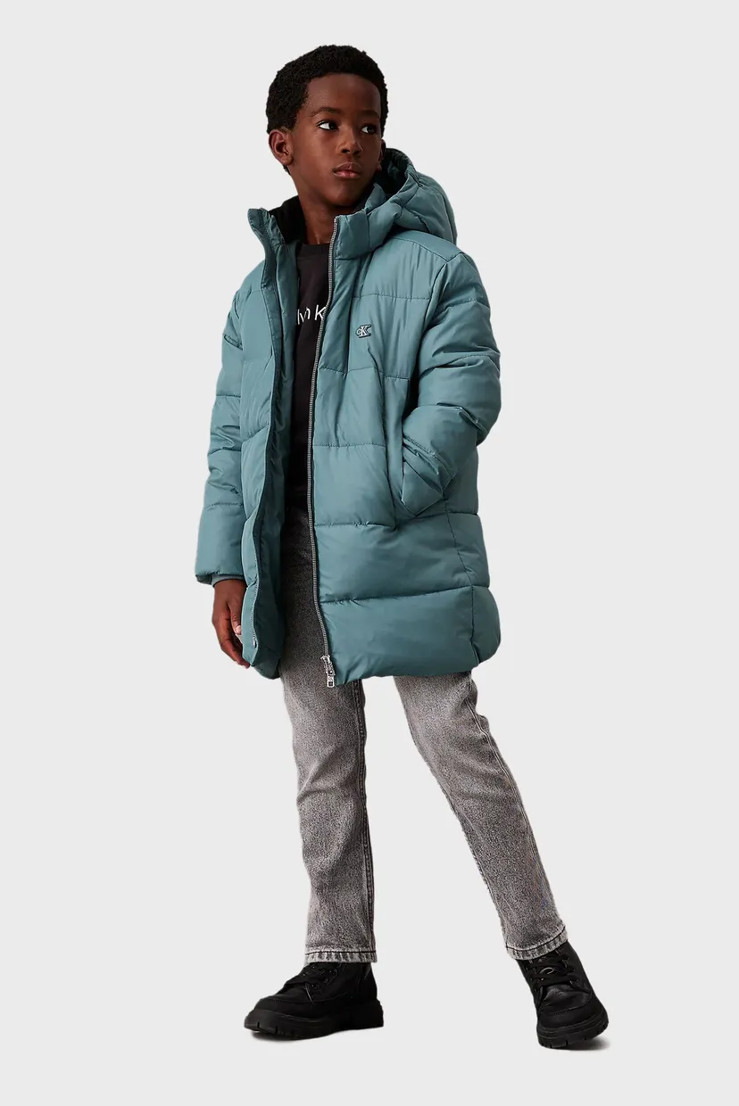 Детская зеленая куртка ESSENTIAL PARKA PUFFER Calvin Klein Kids