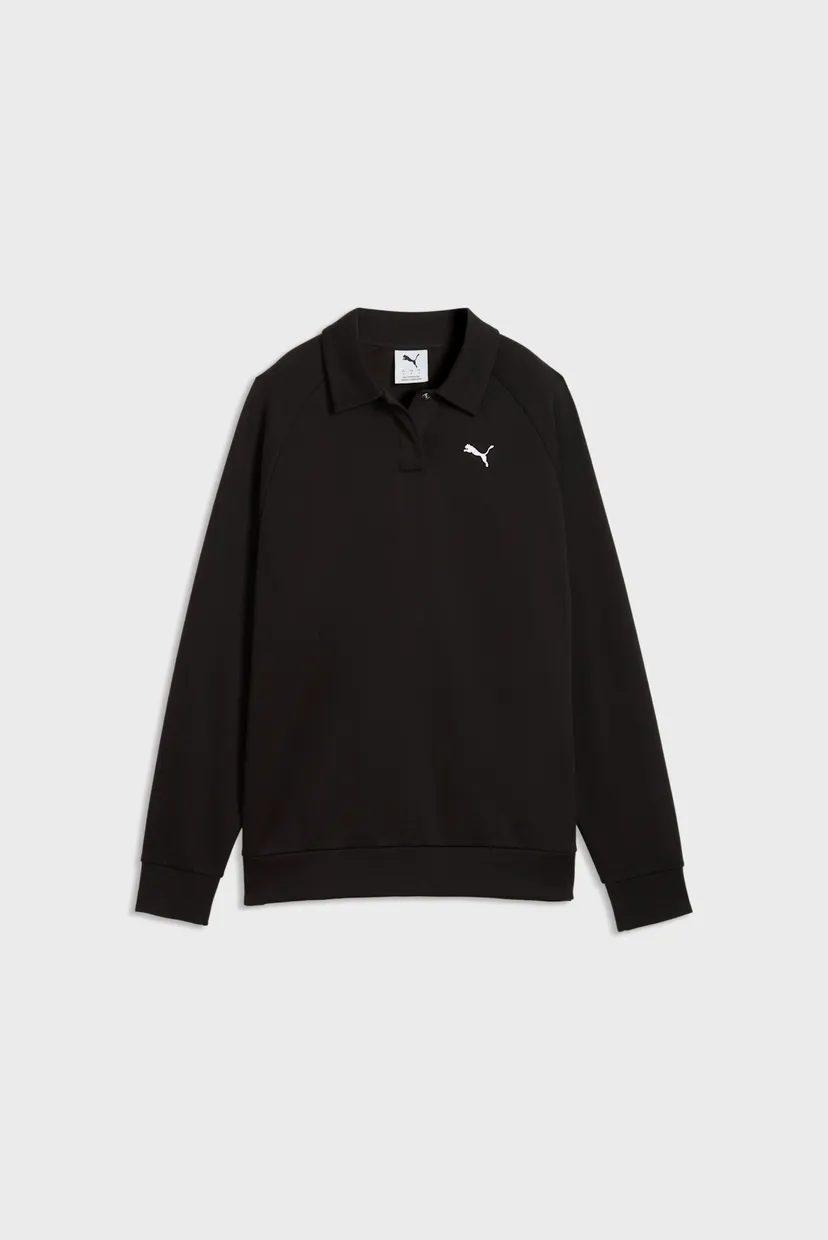 Жіноче чорне поло PUMA Class Relaxed Long Sleeve Fleece Sweatshirt Women 4