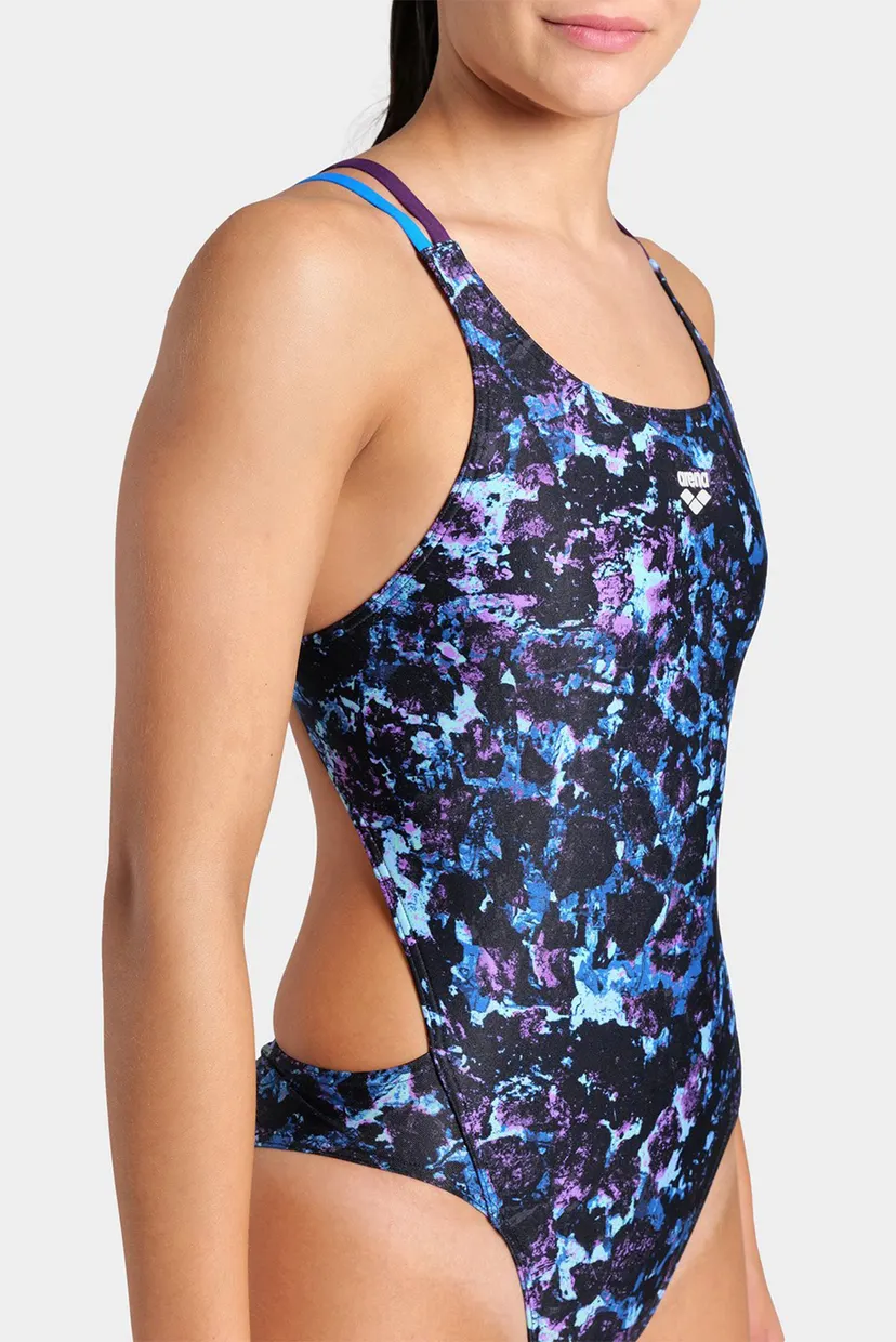 Женский темно-синий купальник с узором ROCKIN SWIMSUIT SWIM TECH MULT 4