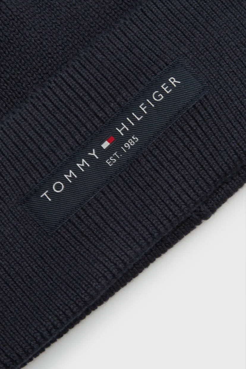Чоловіча темно-синя шапка TH FOUNDATION COTTON BEANIE 4