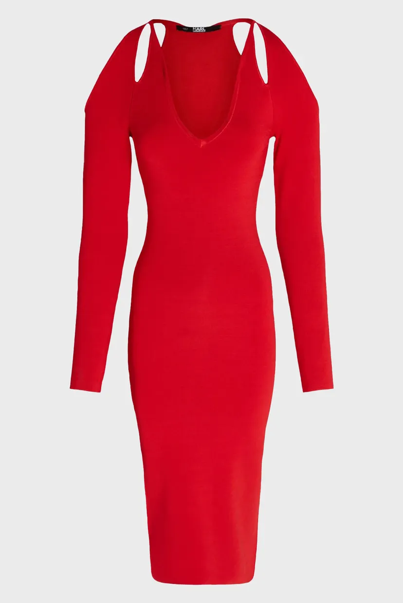 Женское красное платье CUT OUT 5