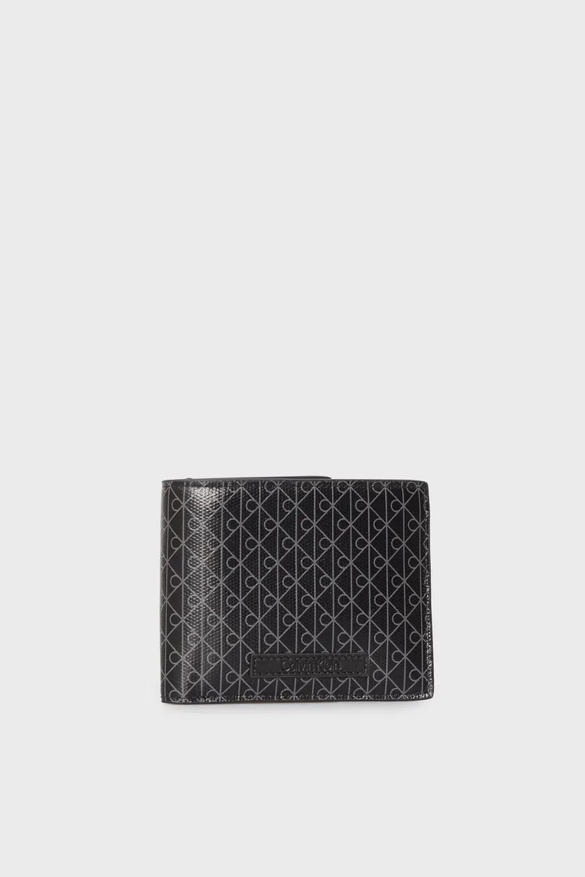 Чоловічий чорний гаманець з візерунком COATED BILLFOLD 3