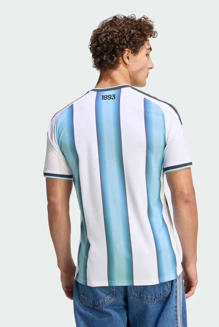 Мужская белая футболка в полоску Argentina 26 Home Replica 3