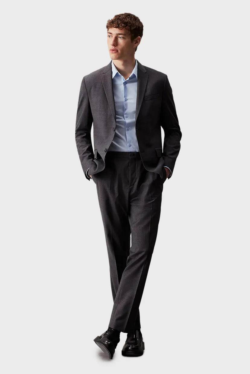 Чоловіча блакитна сорочка POPLIN STRETCH SLIM 4