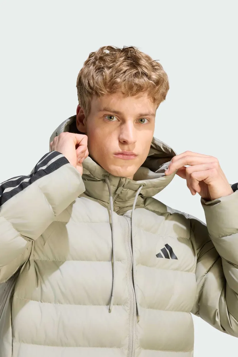 Мужская бежевая куртка Essentials CLIMAWARM 3-Stripes Synthetic Down 4
