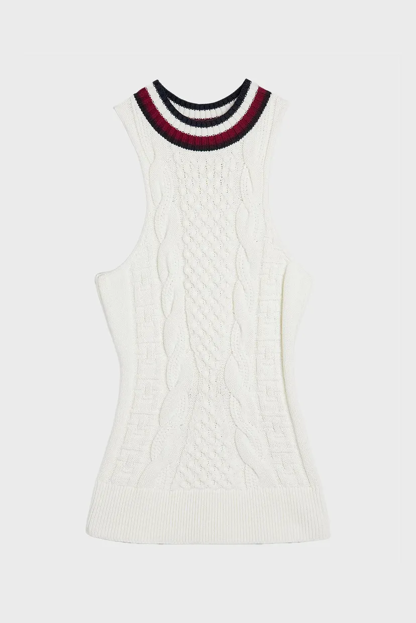 Женский белый топ THC VARSITY TANK SWEATER 6