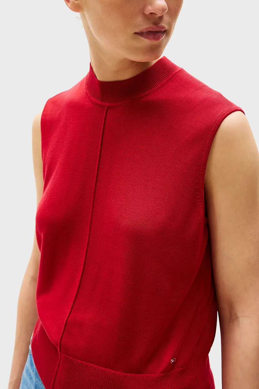 Женский красный жилет LYOCELL SILK MOCK 4