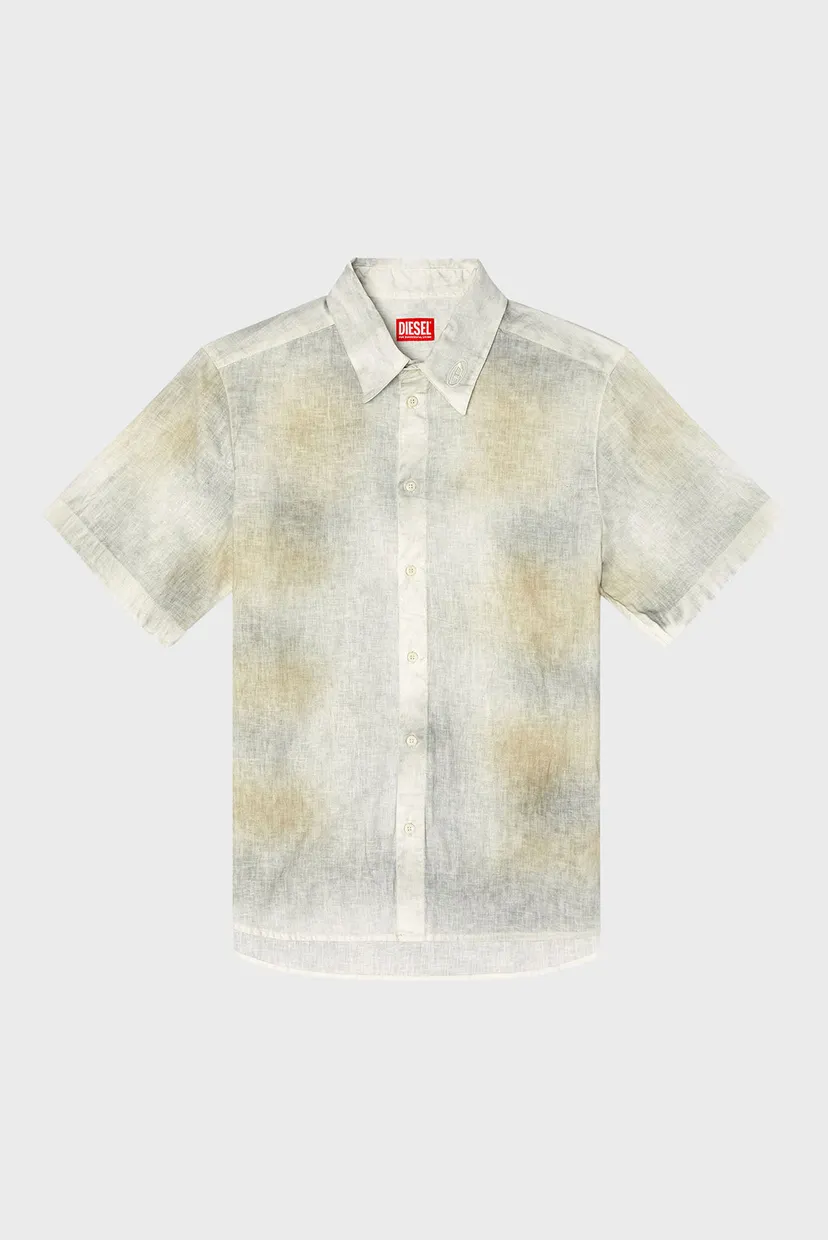 Мужская бежевая льняная рубашка CAMICIA 4