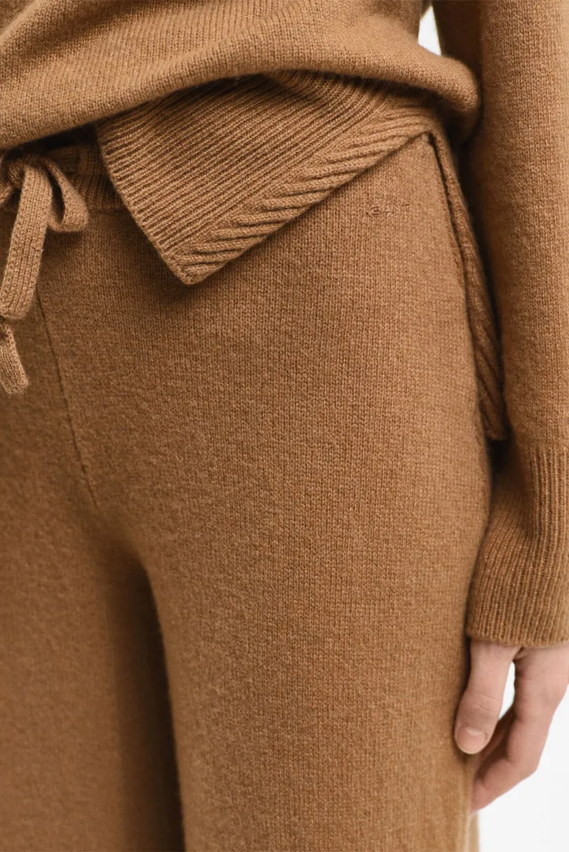Женские бежевые шерстяные брюки WOOL KNITTED 5