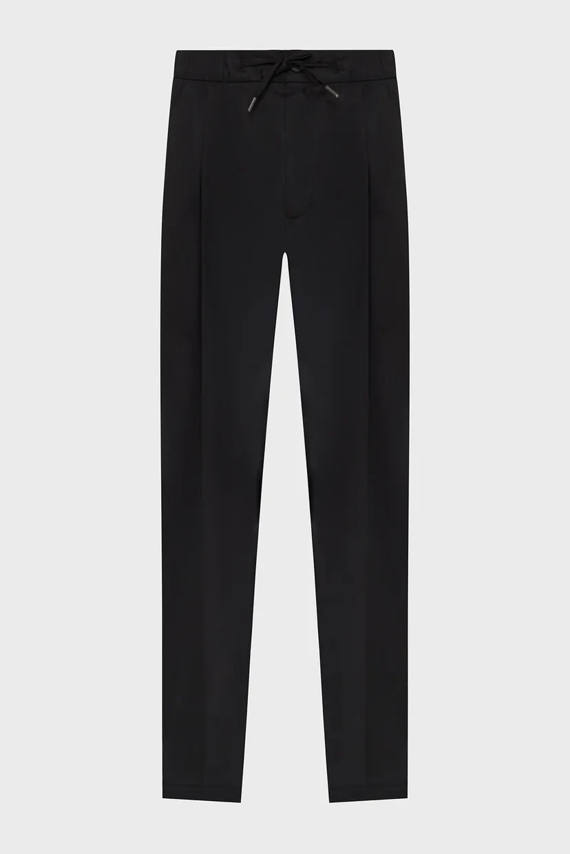 Мужские черные брюки COTTON STRETCH PLEATED JOGGER 5