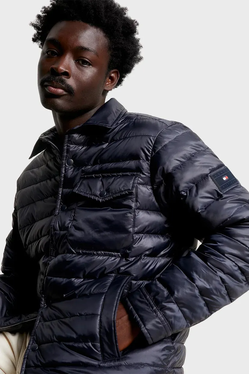 Чоловіча темно-синя куртка PACKABLE RECYCLED SHIRT JACKET 4